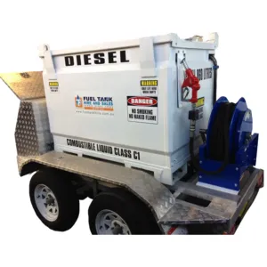 950L Self Bunded Diesel Fuel Tank Trailer with 12V 80LPM Pump (for hire)